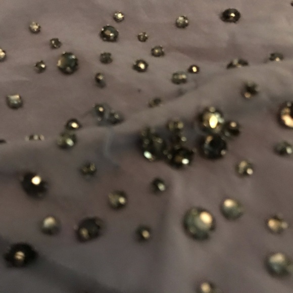 Robert Rodriquez size small lilac sheer lined one shoulder top embellished - Picture 11 of 15